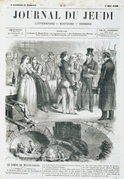 Edmond Dantès, der Graf von Monte Cristo, gibt einen Empfang - in „Le Journal du Jeudi“ vom 03.05.1860 von Unknown artist