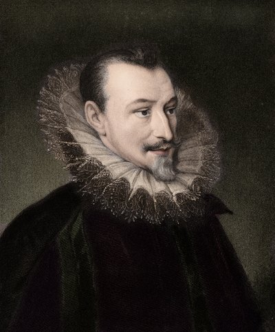 Edmund Spenser c1552/3-1599 - Gravur - 19. Jahrhundert von Unknown artist