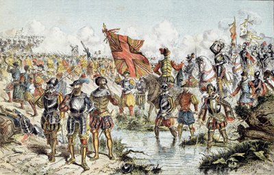 Achter Religionskrieg (1585-1598): Die Schlacht von Ivry am 14.03.1590 zwischen der königlichen Armee Heinrichs IV. und der Katholischen Liga von Unknown artist