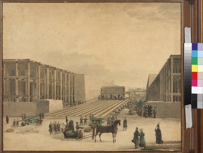 Kaiser Nikolaus I. besucht die Baustelle der Alexandersäule von Unknown artist