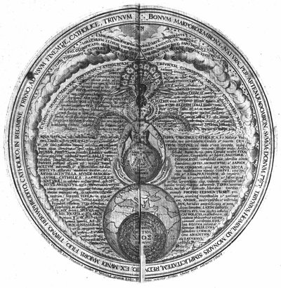 Gravur des „Amphitheatrum sapientiae aeternae“ (Amphitheater der ewigen Weisheit) (Hamburg: n.n.) von Unknown artist