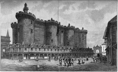 Gravur, die das Bastille-Viertel mit dem Gefängnis im Jahr 1788 darstellt von Unknown artist