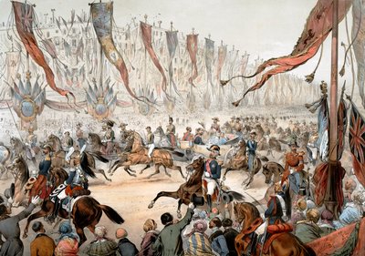 Einzug von Königin Victoria von England in Paris in Anwesenheit von Napoleon III am 18. August von Unknown artist