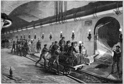 Ausflug in die Pariser Kanalisation im Jahr 1872 von Unknown artist