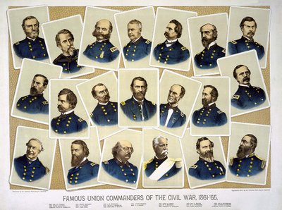 Berühmte Unionskommandanten des Bürgerkriegs 1861 - 65. Gravur ca. 1884. von Unknown artist