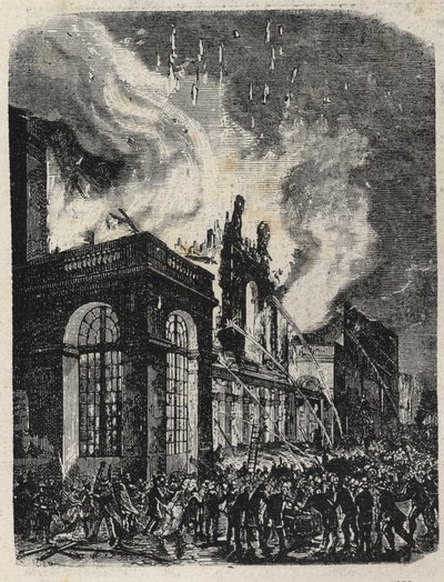 Brand der Oper de la rue Lepelletier (Le Peletier) in Paris am 28. Oktober von Unknown artist