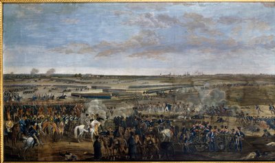 Erstes Kaiserreich: Kaiser Napoleon I. (1769-1821) (auf dem weißen Pferd) in der Schlacht von Leipzig (Völkerschlacht), 16.-19. Oktober von Unknown artist