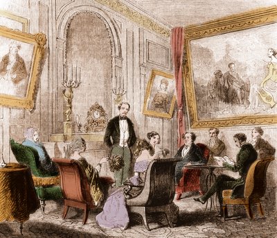 François-René de Chateaubriand (1768-1848), französischer Schriftsteller und Politiker, liest die „Memoires d