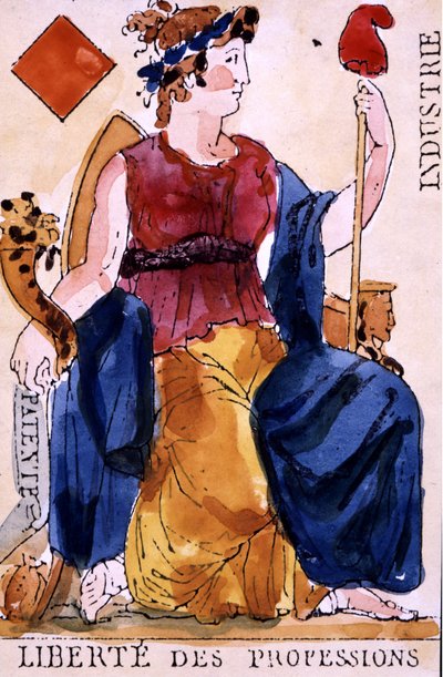 Freiheit der Berufe - Revolutionäre Spielkarte von Unknown artist