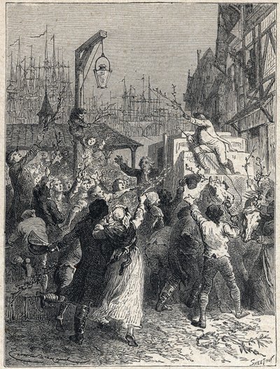Französische Revolution: Triumph von Honoré Gabriel Riqueti, Graf von Mirabeau (1749-1791), Einzug in die Stadt Marseille im Jahr 1789. Gravur von 1889. Private Sammlung. von Unknown artist