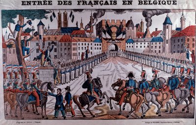 Französische Armee betritt Belgien zur Unterstützung der belgischen Unabhängigkeit im Oktober 1830 von Unknown artist