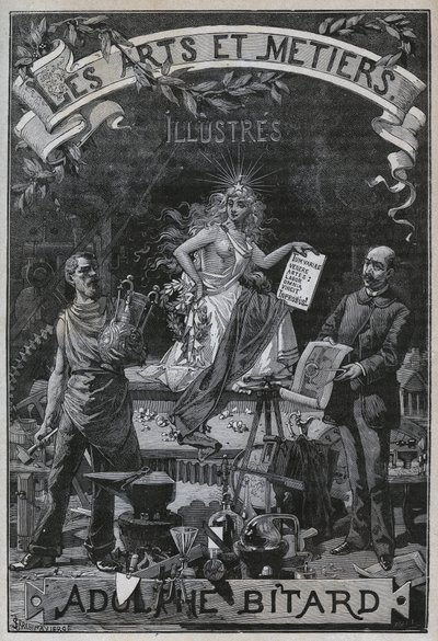 Frontispiz von „Les arts et métiers illustrés“ von Adolphe Bitard. von Unknown artist