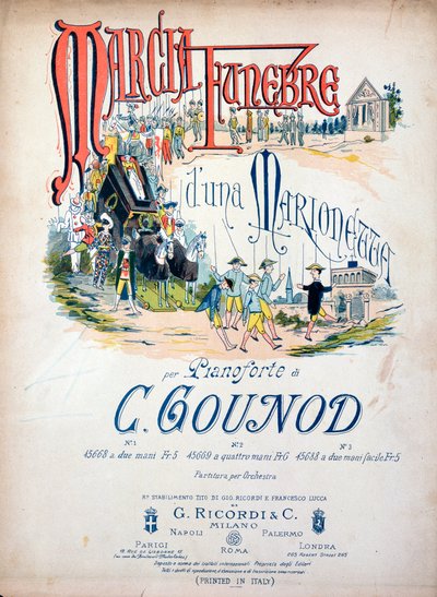 Frontispiz des Trauermarsches einer Puppe von Charles Gounod von Unknown artist