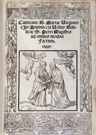 Frontispiz der Partitur von „Cantico della Beata Maria Vergine“ von Giovanni Animuccia von Unknown artist