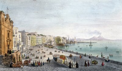 Beerdigung in der Bucht von Neapel mit dem Vesuv im Hintergrund von Unknown artist