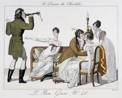 Spiel: die Unterseite des Kerzenhalters - in „Le Bon genre“, Nr. 46 von Unknown artist