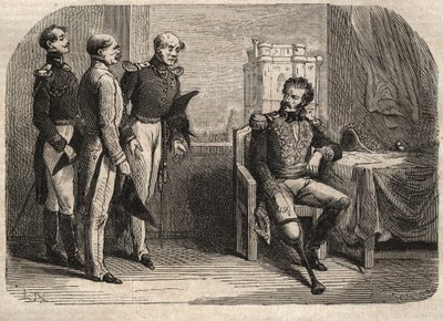 General Daumesnil weigert sich, das Château de Vincennes, Frankreich, zu übergeben von Unknown artist