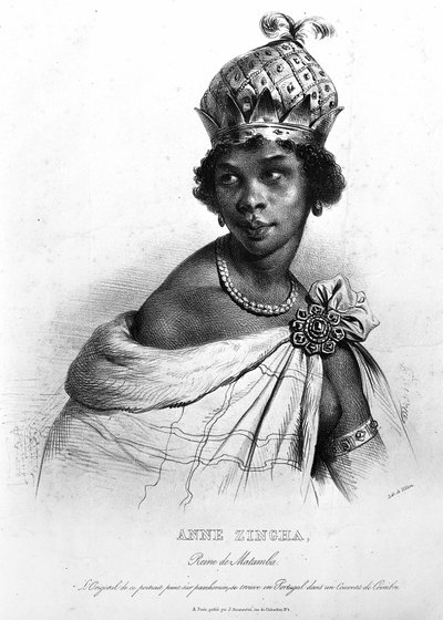 Ginga, die Quilombola-Königin von Matamba und Angola. Anne Zingha, Königin von Angola (1587-1663) von Unknown artist