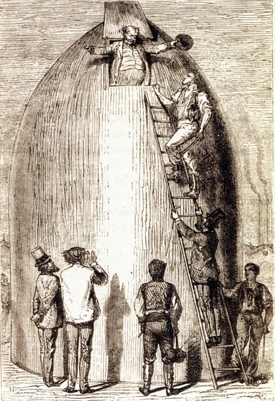 Gravur in „Von der Erde zum Mond“ von Jules Verne von Unknown artist