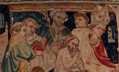 Geschichte von Saint Piat und Saint Eleuthère, Szene 7: Taufe der Exilchristen (Detail) von Unknown artist