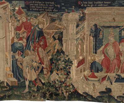 Geschichte von Saint Piat und Saint Eleuthère, Szene 8: Saint Éleuthère geht nach Rom, um die Investitur zu erhalten von Unknown artist