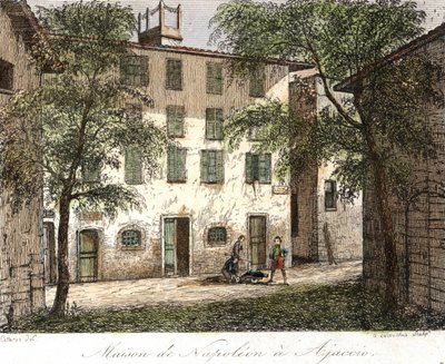 Haus von Napoleon in Ajaccio - Farbgravur 19. Jahrhundert von Unknown artist