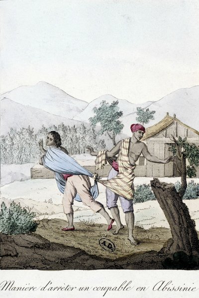 Wie man einen Täter in Abessinien verhaftet (Abessinien) - Gravur von Unknown artist