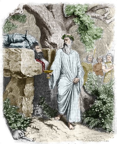 Menschenopfer durch einen gallischen Druiden - in „Histoire de France“ von Anquetil. 19. Jahrhundert. von Unknown artist