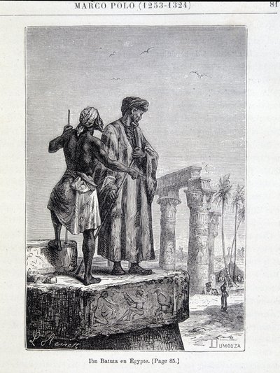 Ibn Battuta (1307-1377) in Ägypten - in „Entdeckung der Erde“ von Jules Verne von Unknown artist
