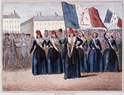 Ikarier, Vesuvier und andere Bürger fordern die sofortige Abschaffung der Ehemänner... angesichts der Dringlichkeit versprechen sie nicht, bis zur verfassungsgebenden Versammlung warten zu können (Revolution von 1848). von Unknown artist