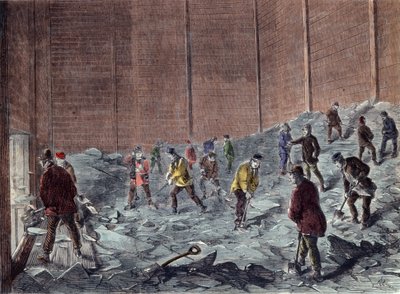 Eisherstellung in Chelsea: Sammlung und Lagerung von Unknown artist