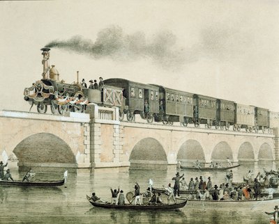 Einweihung der Brücke über die Lagune von Venedig zur Verbindung der Stadt mit dem Festland von Unknown artist