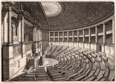 Innenansicht der Abgeordnetenkammer (Nationalversammlung), ehemals Palais Bourbon genannt, Paris, Frankreich von Unknown