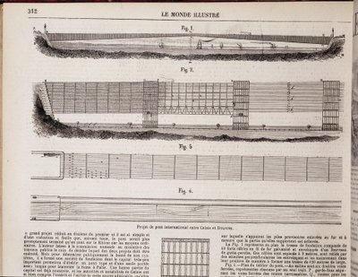 Internationales Brückenprojekt über den Ärmelkanal zwischen Calais und Dover - in „The Illustrous World“ vom 16.11.1867 von Unknown artist