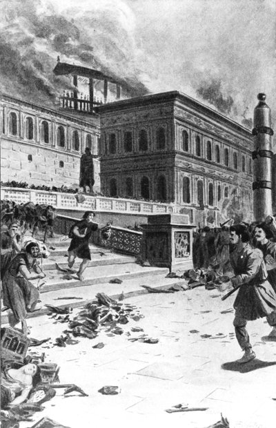 Invasion und Plünderung Roms durch Alarich I., König der Westgoten, im Jahr 410 von Unknown artist