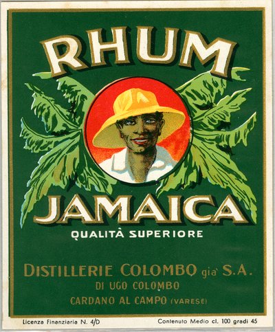 Jamaika Rum Alkoholwerbung (Chromolithografie, Ende des 19. Jahrhunderts) von Unknown artist