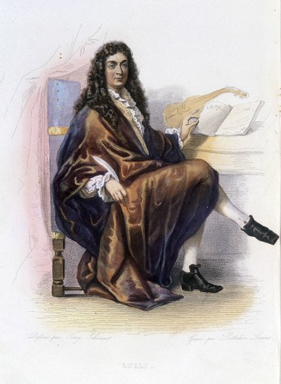 Jean Baptiste Lully (Giovanni Battista Lulli) (1632-1687) - in „Le Plutarque français“, Ed. Mennechet von Unknown artist
