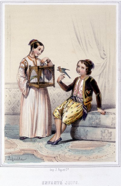 Jüdische Kinder aus Algerien in der zweiten Hälfte des 19. Jahrhunderts. von Unknown artist