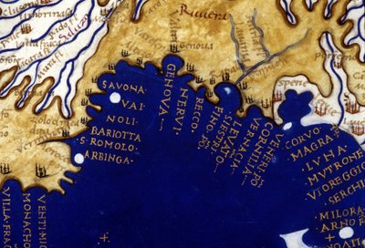 Liguria. Atlas-Manuskript aus dem 15. Jahrhundert von Berlinghieri. von Unknown artist