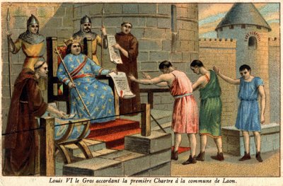 Ludwig VI. gewährte der Gemeinde Laon im Jahr 1128 die erste Charta. von Unknown artist