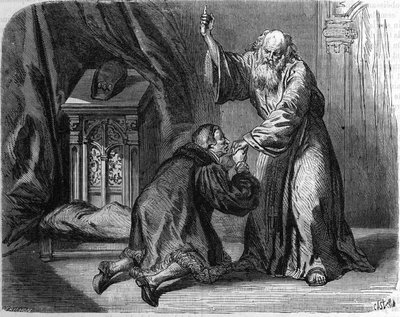 Ludwig XI. rief Johannes von Paule zu sich, um ihn zu behandeln. von Unknown artist