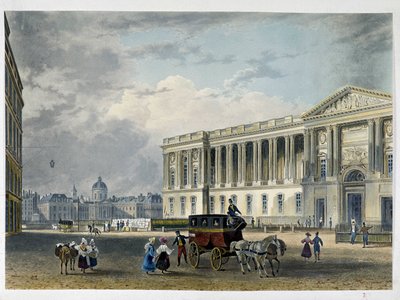 Louvre - Ostfassade, im Hintergrund die Kuppel - 19. Jahrhundert von Unknown artist
