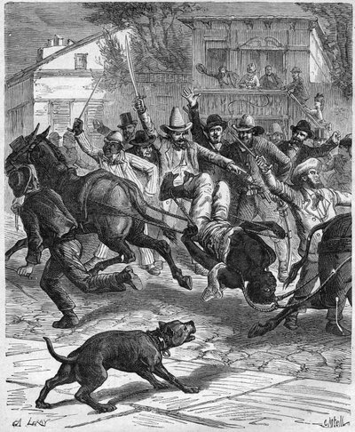 Lynchmord an einem Friseur in Osceola 1887 - Lynchmord an einem Friseur in Osceola, Missouri, USA 1887 von Unknown artist