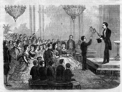 Zaubershow von Monsieur Faure Nicolay in Anwesenheit von Kaiser Napoleon III (1808-1873) und seinem Sohn Prinz Imperial (1856-1879) im Jahr 1870 von Unknown artist