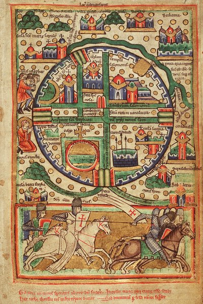 Karte von Kreuzfahrer-Jerusalem von Unknown artist