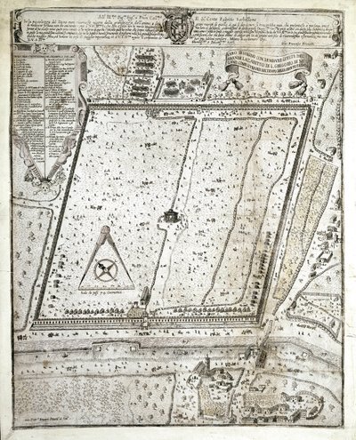 Karte des Lazaretts von Mailand während der Großen Pest von Mailand im Jahr 1630 von Unknown artist