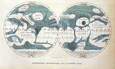 Karte des Planeten Mars - in „Populäre Astronomie“ von Camille Flammarion, ed. Marpon & Flammarion von Unknown artist