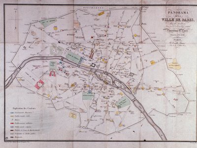 Stadtplan von Paris im Jahr 1840 von Unknown artist