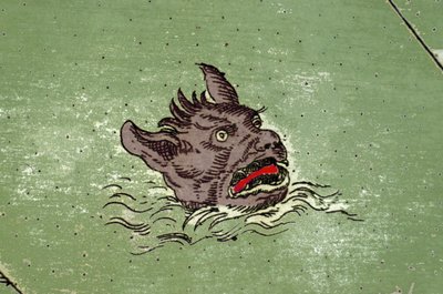 Meeresmonster mit dem Kopf eines Dämons. Detail einer Karte aus dem Atlas von Urbano Monte von Unknown artist