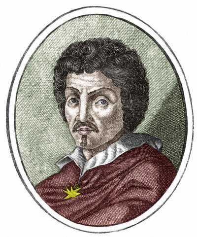 Michelangelo Merisi genannt il Caravaggio oder Caravaggio (1569-1609), Gravur 17. Jahrhundert von Unknown artist